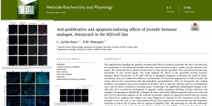 Anti-proliferative and apoptosis-inducing effects of juvenile hormone analogue,fenoxycarb in the sf21 cell line